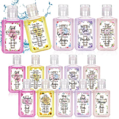Piuaeue bible floral design bottle highlights elegant religious decor and portable hand cleansing.