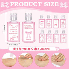 Piuaeue bible-verse mini hand sanitizer pink bow, inspires daily reflection while staying clean.