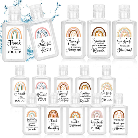 Piuaeue boho rainbow 1oz hand sanitizer close-up for stylish everyday carry
