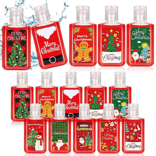 Piuaeue Christmas mini hand sanitizers with festive 50-piece set for gifting.