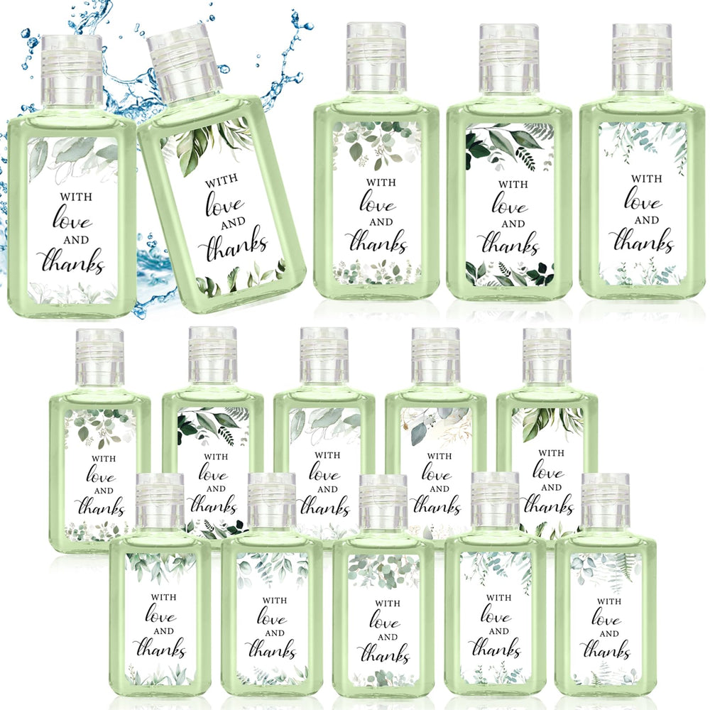 Piuaeue eucalyptus leaf hand sanitizer bottle, 1 oz, portable wedding favor for guests.
