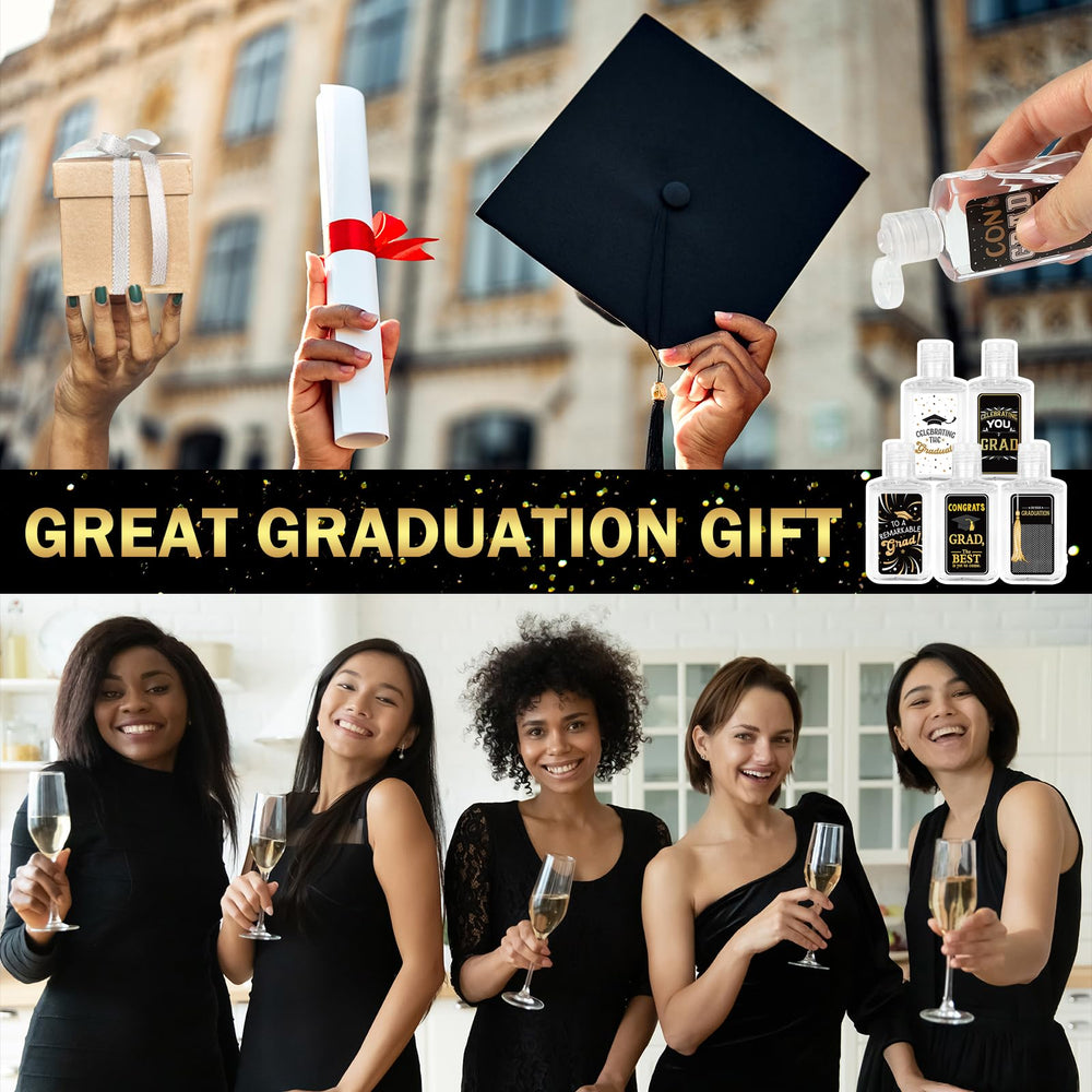 Piuaeue 50-pack graduation sanitizers, ideal for events and gifting.