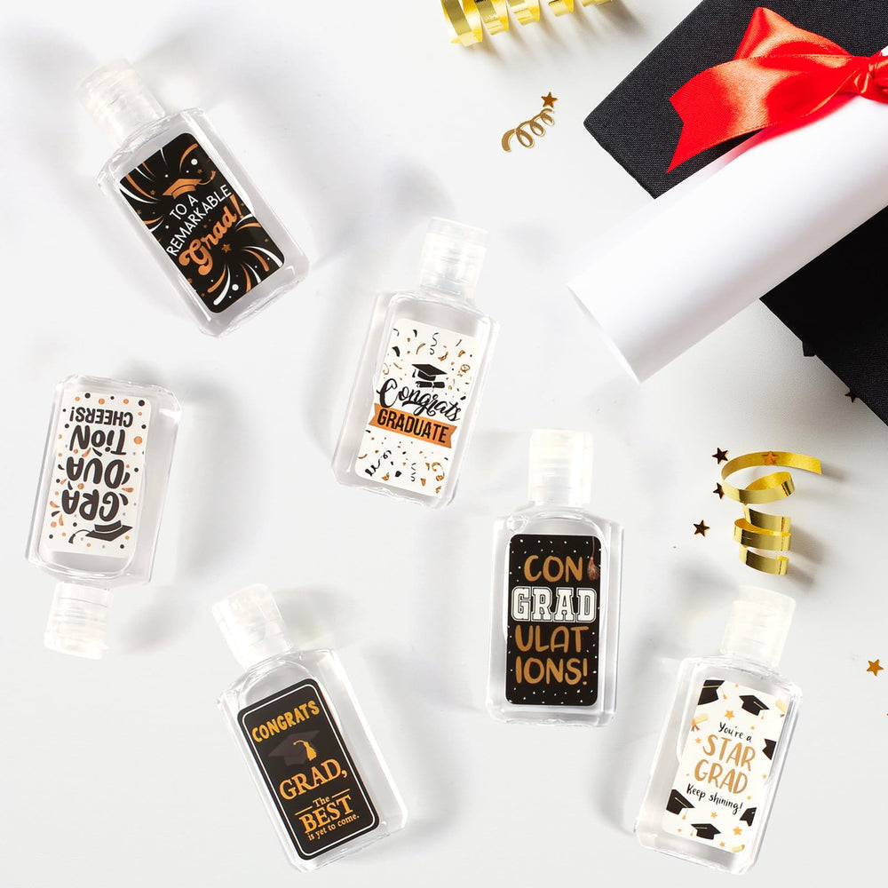 Piuaeue graduation mini hand sanitizer with sticker patterns, adds festive decor to events.