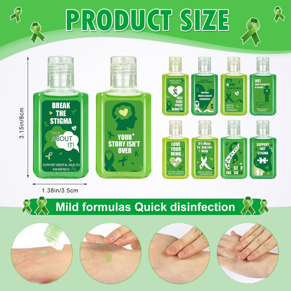 Piuaeue green ribbon awareness gift pack supports mental health outreach at events.