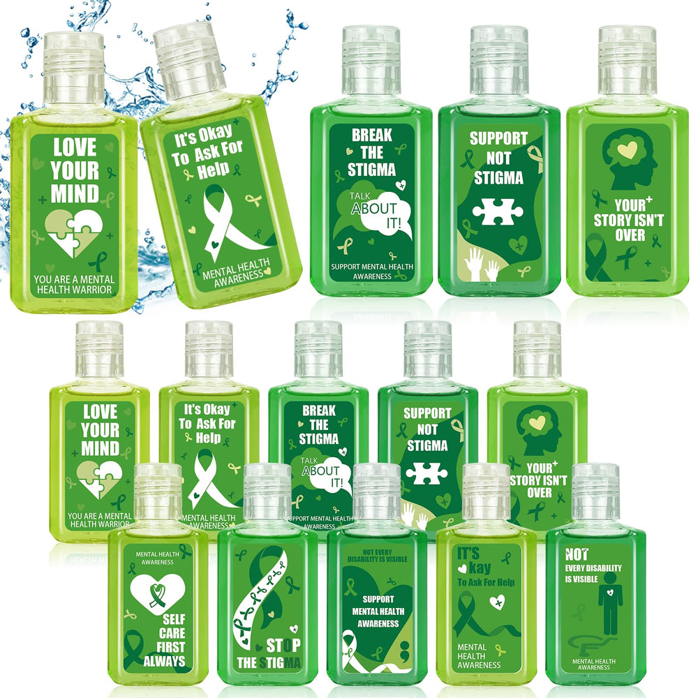 Piuaeue mental health awareness hand sanitizer 1oz bottle for on-the-go protection.