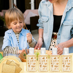 Piuaeue travel-size sanitizer shown for kitchen and table use during eight-day celebration.