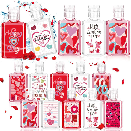 Piuaeue Valentines mini hand sanitizer bottle 1oz for quick on-the-go cleaning