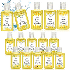 Piuaeue wedding flower mini hand sanitizer with 50-pack display for stylish guest favors.