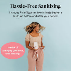 Pixie Cup steamer in action for sanitization