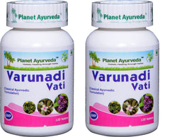Planet Ayurveda Varunadi Vati bottle front view for urinary support.