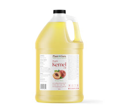 Plant Guru Peach Kernel Oil gallon bottle shown for skin nourishment