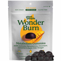 Plant People WonderBurn bottle with label highlights zero sugar metabolism support.
