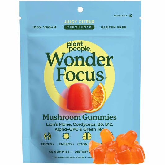 Plant People WonderFocus bottle front for convenient daily use and focus support