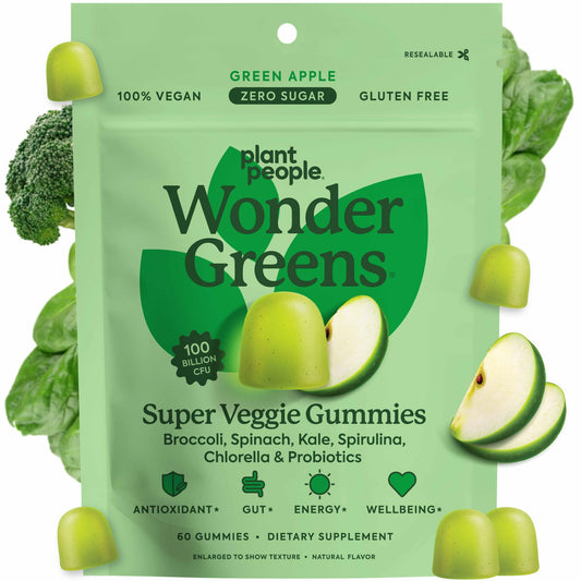 Plant People WonderGreens bottle front for daily wellbeing