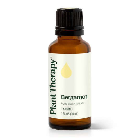 Plant Therapy Bergamot essential oil 30 mL bottle for uplifting mood and relaxation