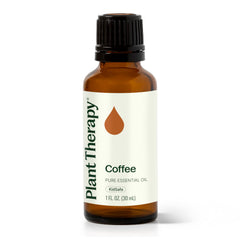 Plant Therapy Coffee Essential Oil bottle 30 mL for diffusion and mood lift.