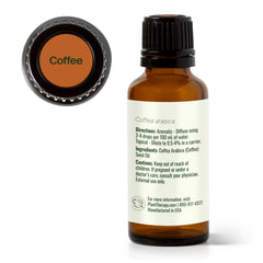Close-up of Plant Therapy Coffee Oil packaging.