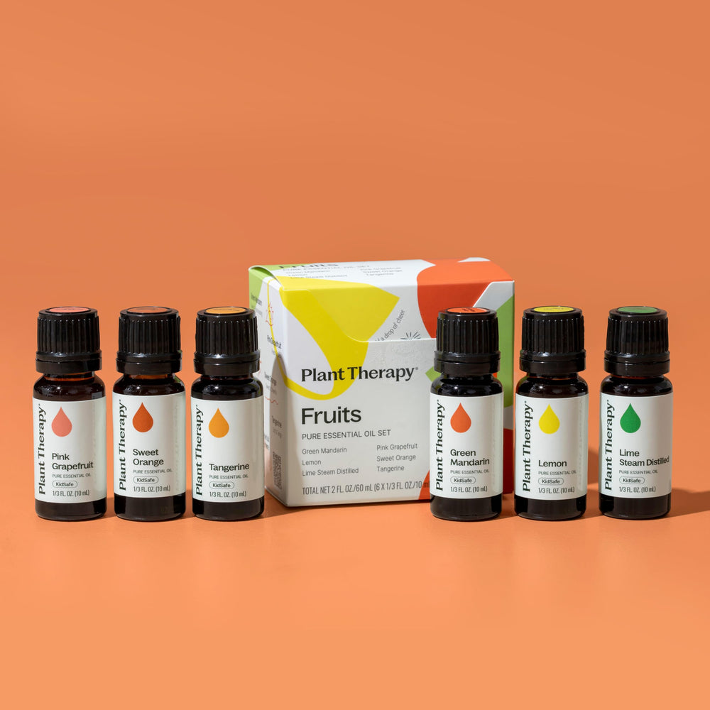 Plant Therapy Lemon oil bottle close-up enhances fresh scent in cleaners