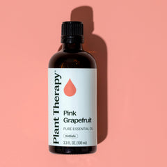 Close-up of the cap on Plant Therapy Pink Grapefruit bottle