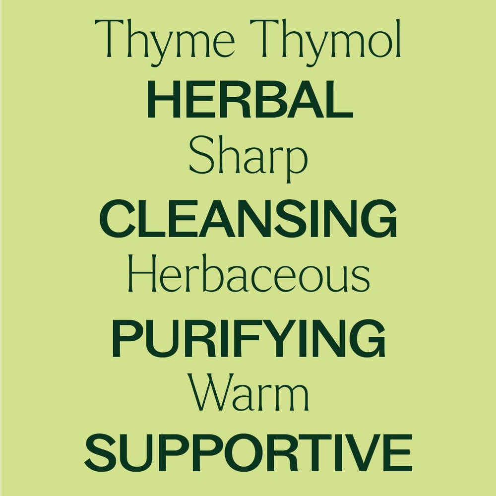 Topical application with Thyme Thymol oil, use with proper dilution for skin routines.