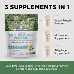PlantFusion chocolate shake-glass scene suggests tasty, convenient protein for workouts.