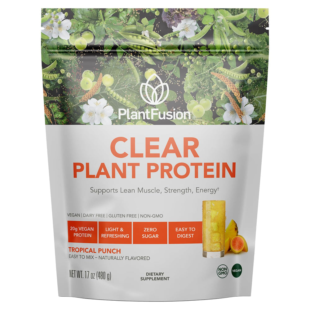 PlantFusion Clear Protein pours into water for a refreshing, low-calorie drink.