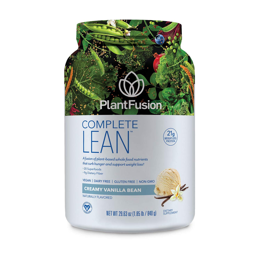 PlantFusion Complete Lean vanilla tub front for a ready-to-use protein option