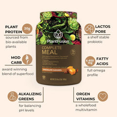 PlantFusion Complete Meal Shake ingredients featuring greens and superfoods