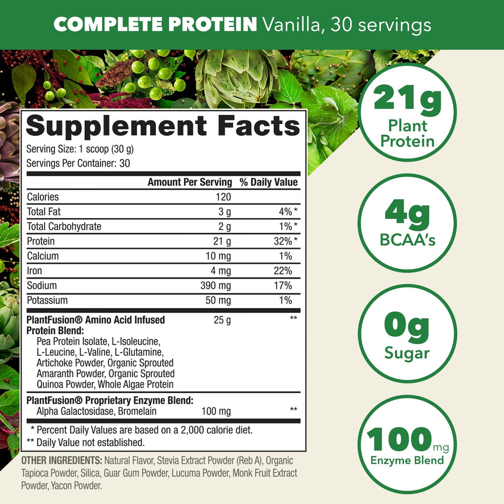 PlantFusion Flavor Pure blend packaging highlights natural sweetness with monk fruit and lucuma.