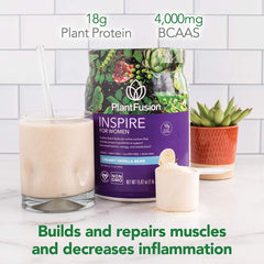 PlantFusion Inspire label close-up emphasizing ingredients and no artificial additives