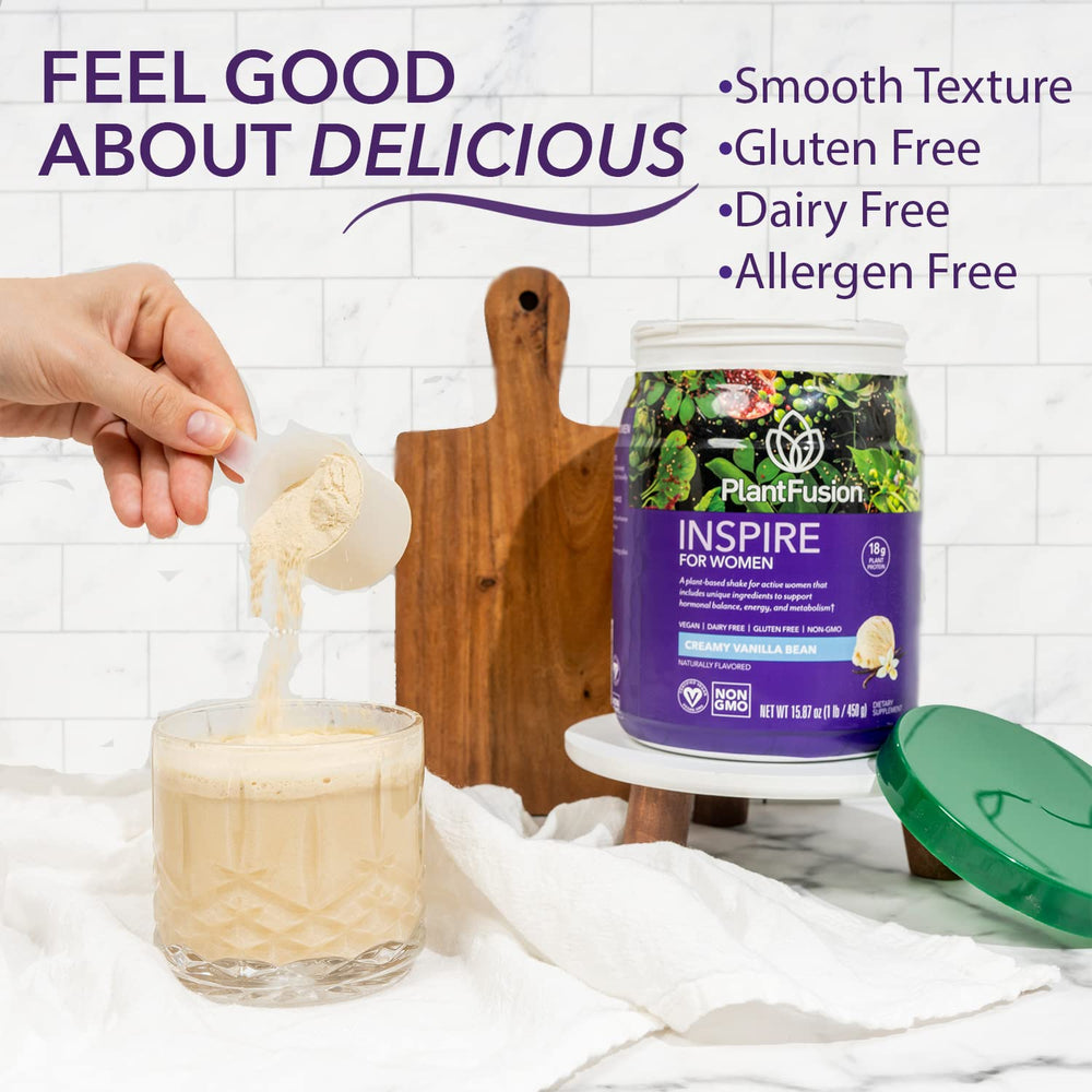 PlantFusion Inspire packaging showing clean vegan formula