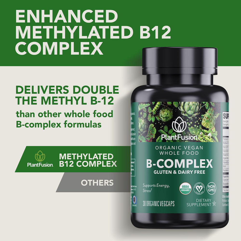 PlantFusion methylated B12 capsules highlight enhanced energy and focus support