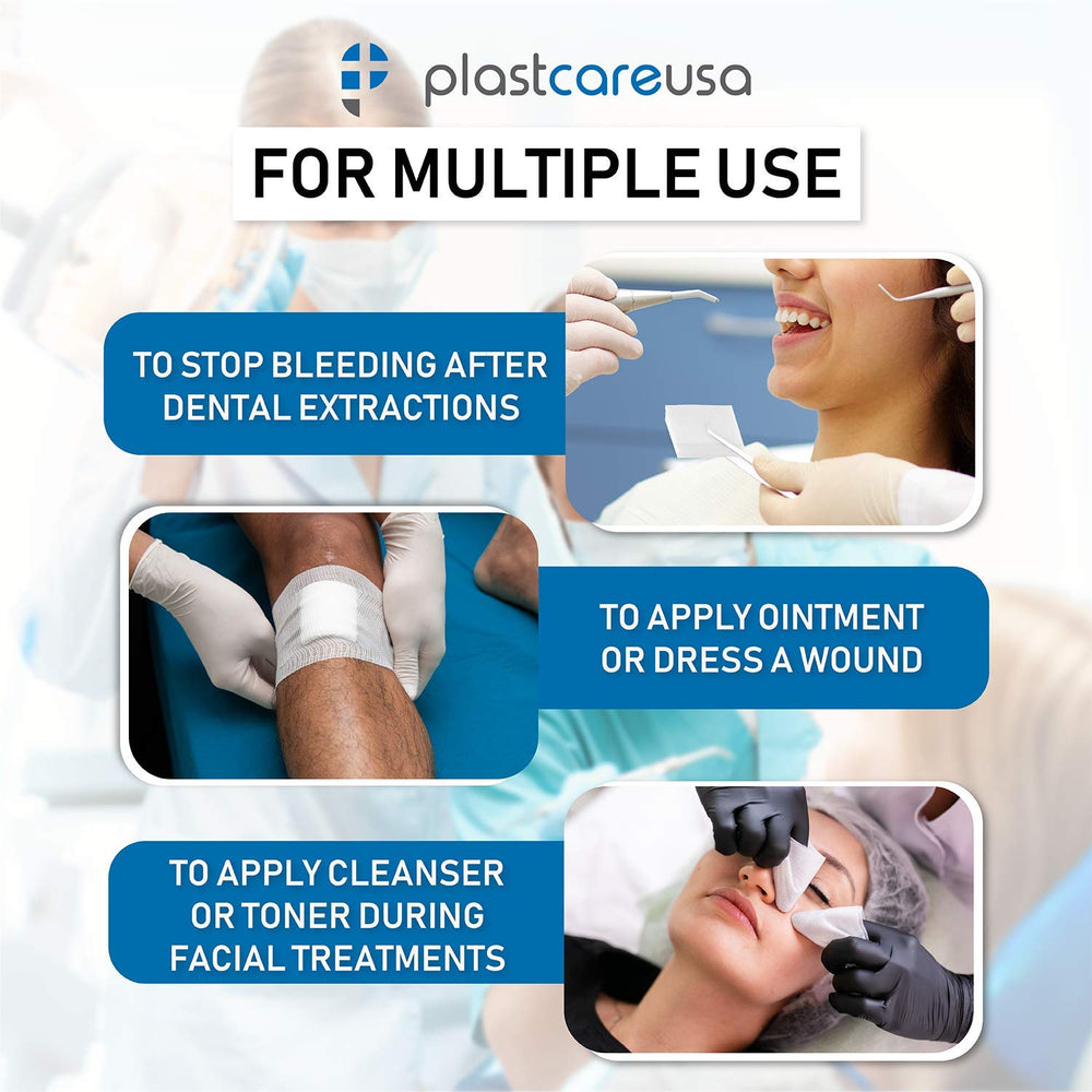 PlastCare USA non-sterile gauze close-up showing ultra-soft texture for comfort