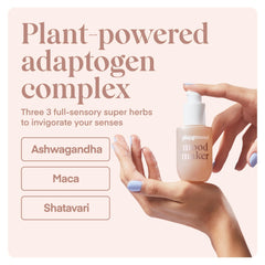 Playground Mood Maker Intimacy Oil emphasizes ashwagandha and meadowfoam as key ingredients