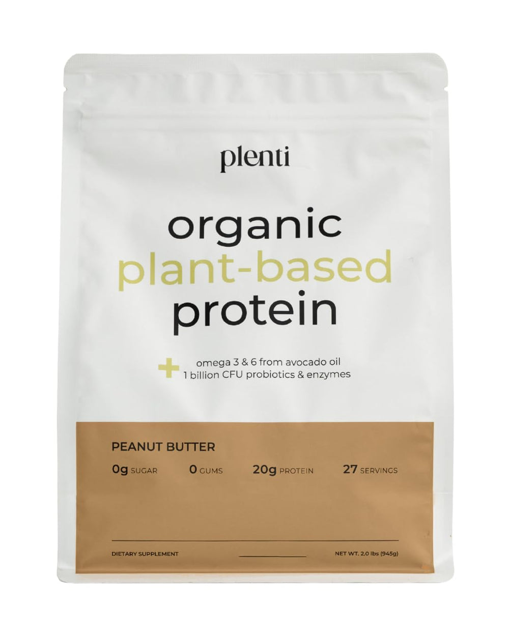 plenti peanut butter protein bottle pour—smooth flavor for quick shakes