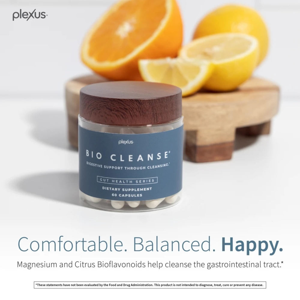 Plexus Bio Cleanse ingredients illustration highlights magnesium and vitamin C.