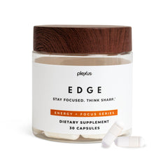 Plexus Edge energy bottle displaying natural caffeine for sustained focus