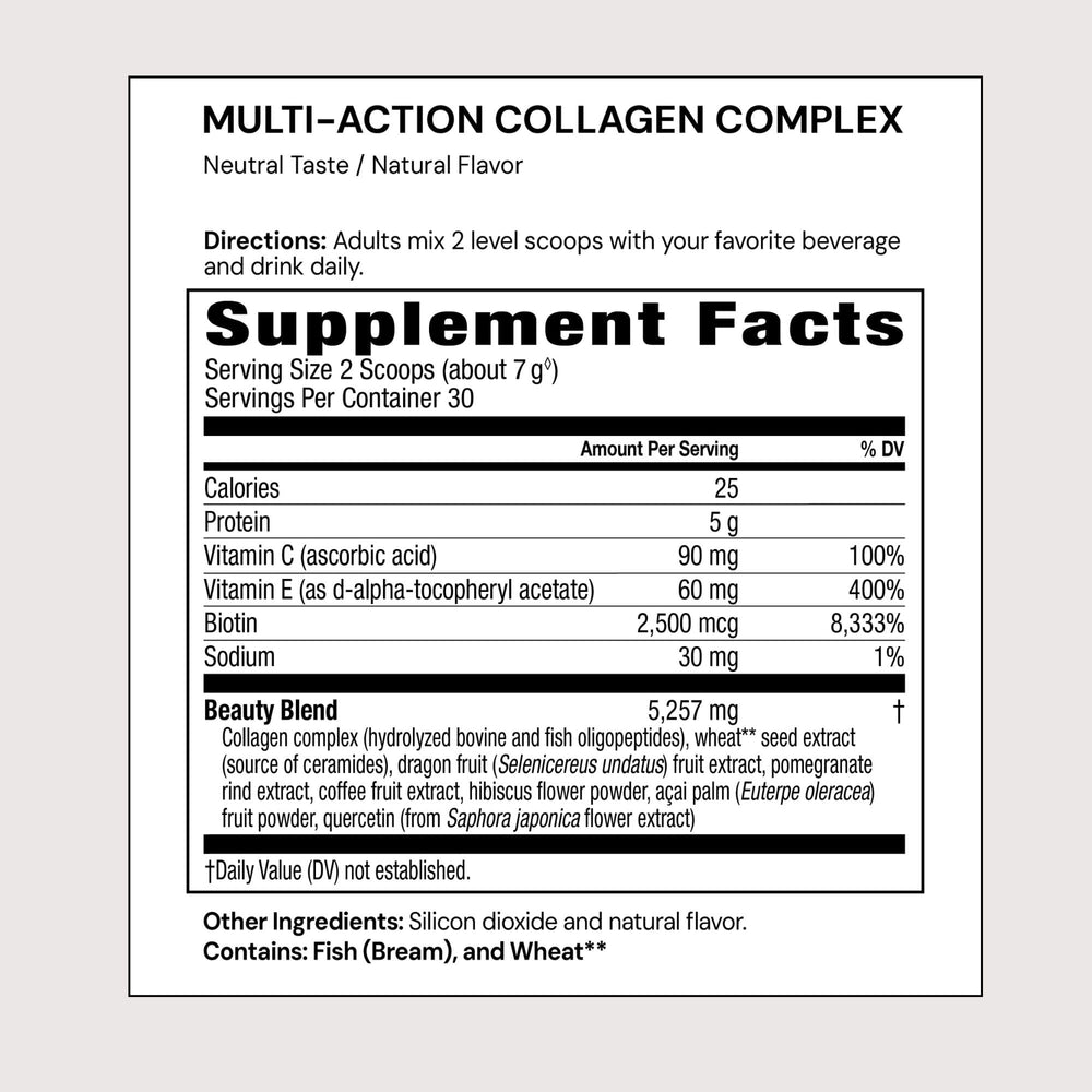 Plexus Multi-Action Collagen powder texture close-up highlights collagen support for skin.