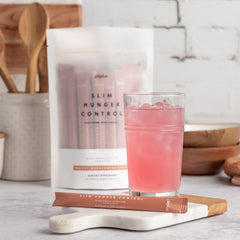 Plexus Slim Hunger Control packaging front highlighting vegan and gluten-free features.