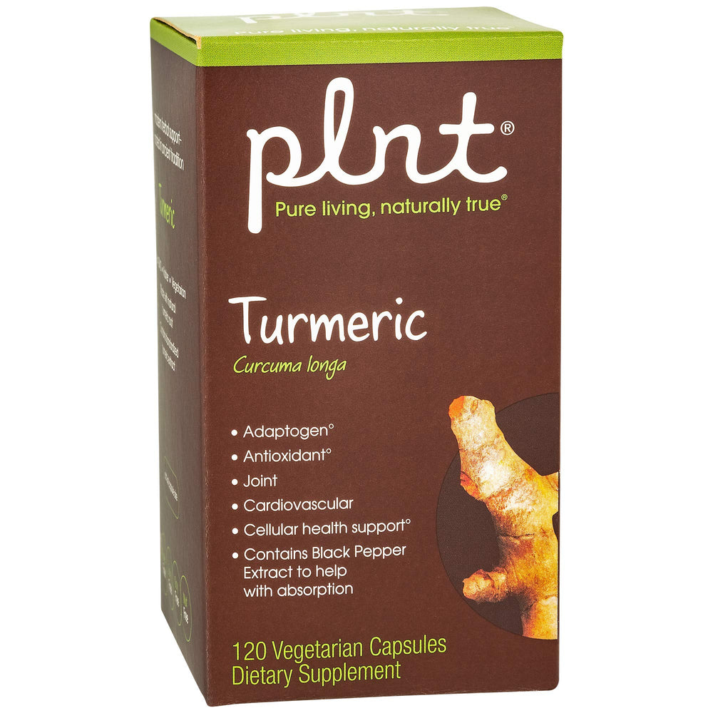 plnt Turmeric bottle front for daily joint mobility support