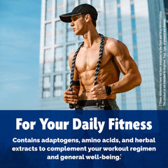 Athlete in gym using PLOOF Nutra for potential workout support.