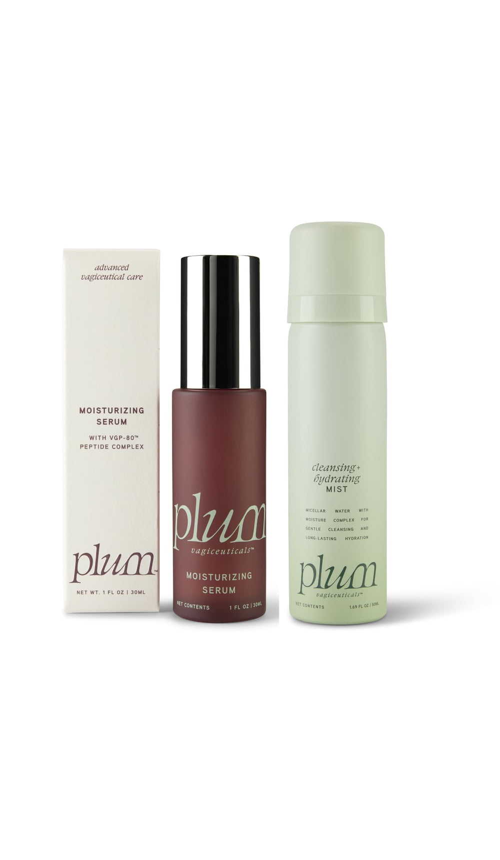 PLUM Vagiceuticals hydration bundle serum bottle for long-lasting moisture and daily comfort