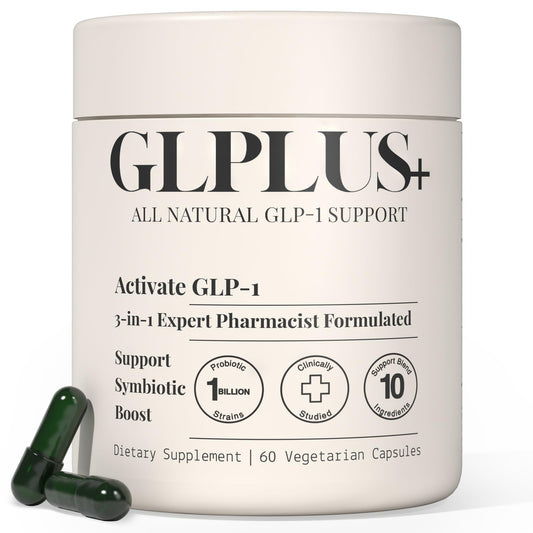 PlusPlus Ultra GLP1 bottle front view for convenient daily appetite support.