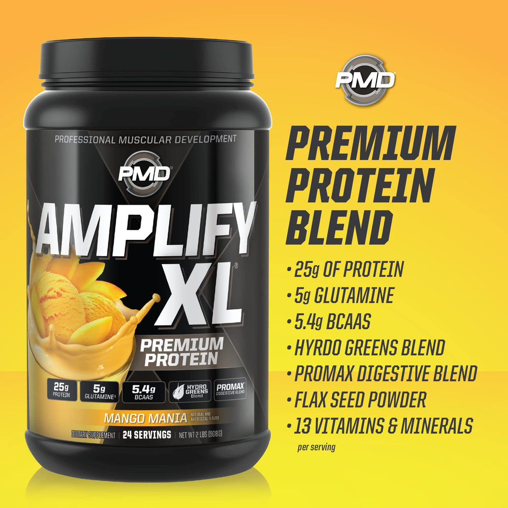 PMD Amplify XL digestive enzyme blend to aid protein digestion.