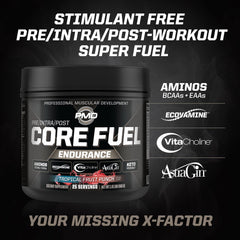 PMD Core Fuel Endurance recovery scene after training highlights potential recovery aid.