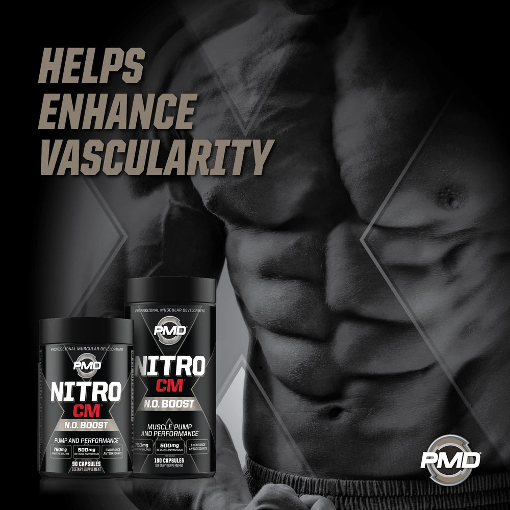 NitroCM bottle and scoop ready for fast post‑workout recovery.
