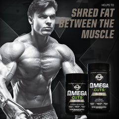 PMD Omega Cuts Elite label highlights 95% CLA potency for targeted fat support.