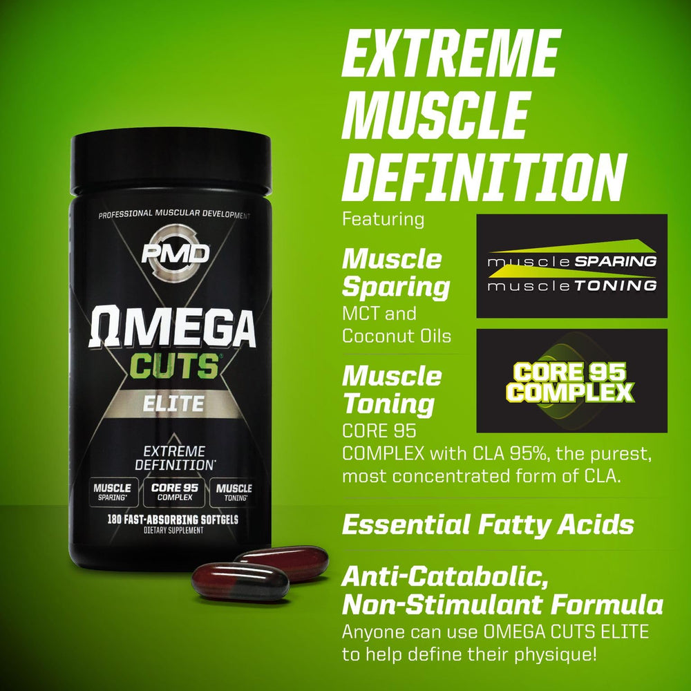 PMD Omega Cuts Elite daily dose reminder communicates easy routine.