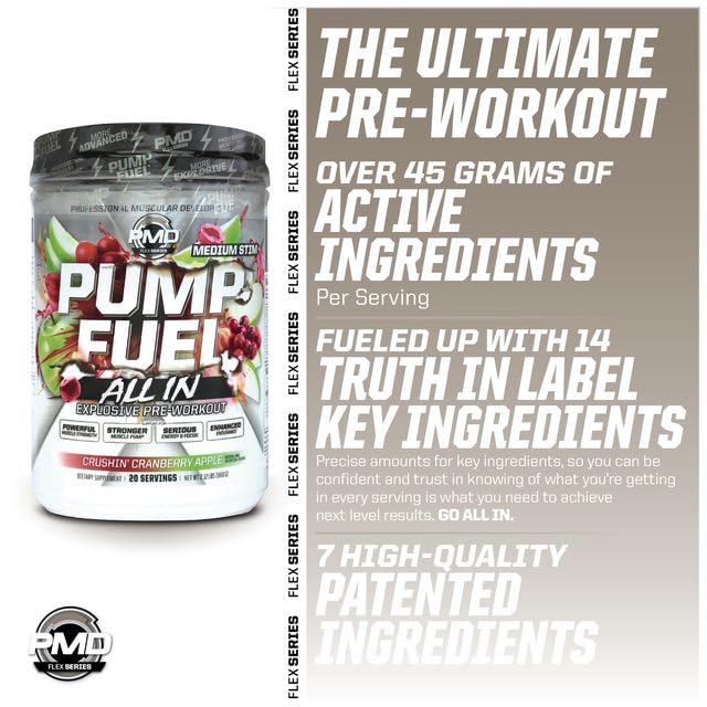 PMD Pump Fuel ALL IN on gym bench ready to power a training session.