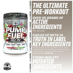 PMD Pump Fuel ALL IN on gym bench ready to power a training session.